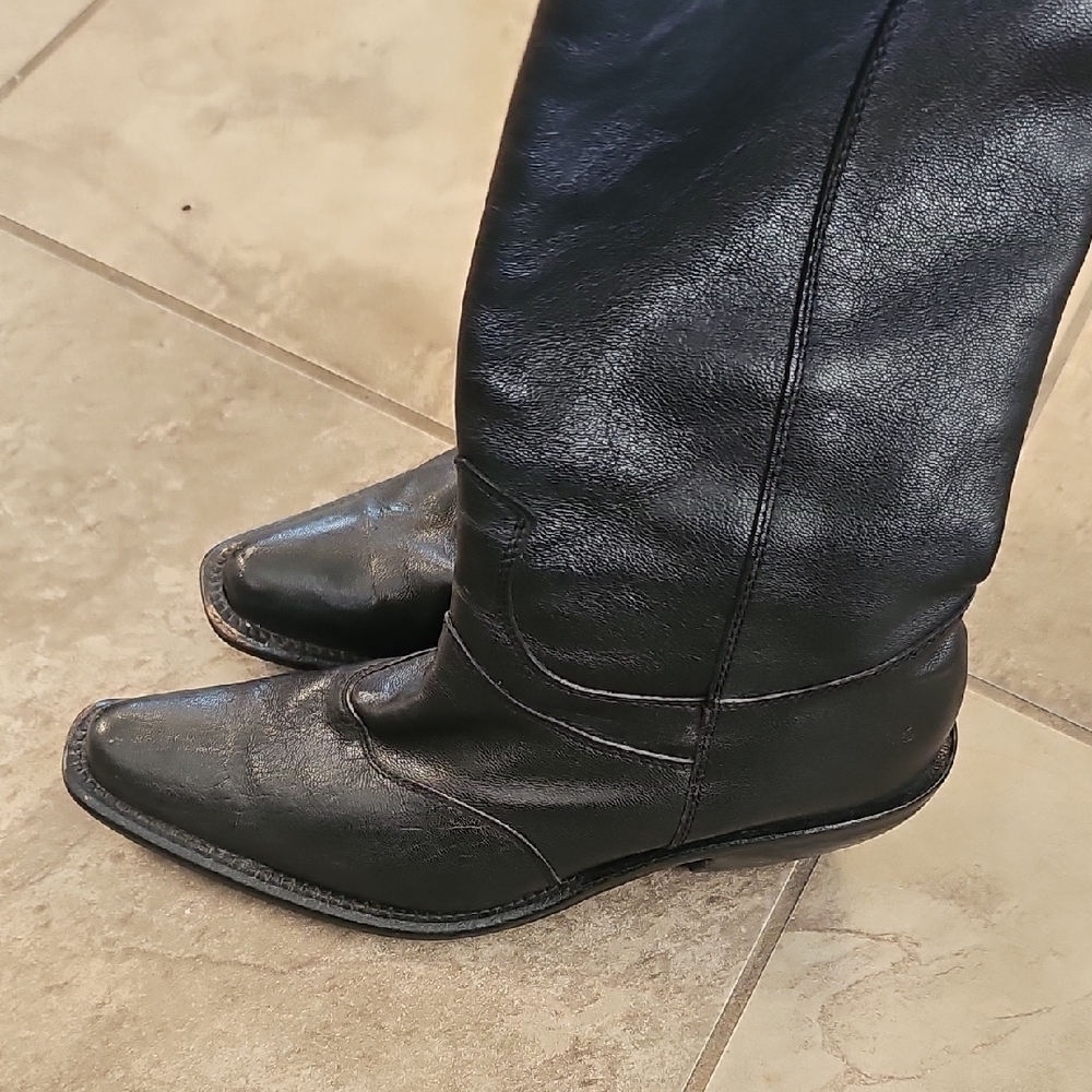 Black Leather Women's Boots